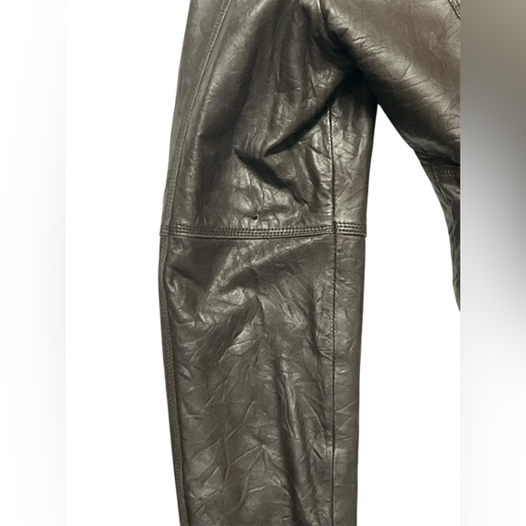 Vintage brown leather biker style jacket size large - Picture 5 of 7
